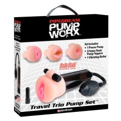   Pipedream Travel Trio - Vibrating Penis Pump Set (Black-Natural)