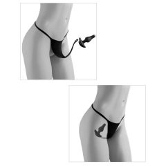 HOOKUP Plug - lace bottom with anal dildo (black)