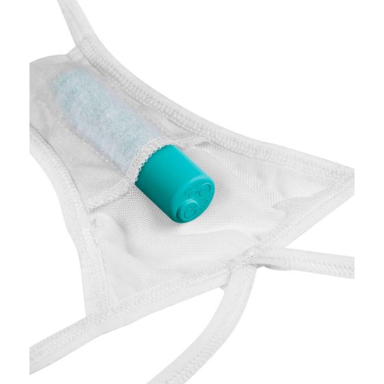 HOOKUP Bow-Tie - battery-operated vibrating panty set (white-turquoise)