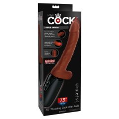King Cock Plus 7,5 - testicle pusher vibrator (brown)
