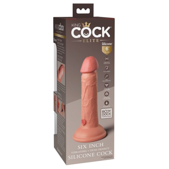 King Cock Elite 6 - clamp-on, lifelike dildo (15cm) - natural