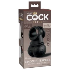 King Cock Elite Crown Jewels - vibrating cock ring (black)