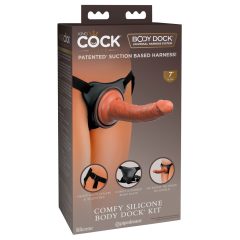   King Cock Elite Comfy - strap-on dildo with harness (dark natural)
