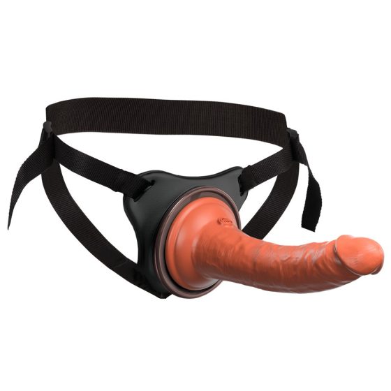 King Cock Elite Comfy - strap-on dildo with harness (dark natural)