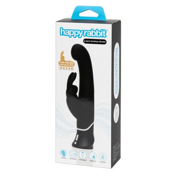 Happyrabbit G-spot - battery powered, waterproof, vibrator with wand (black)