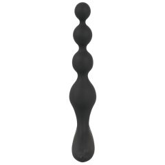   Black Velvet - Rechargeable, waterproof, beaded anal vibrator (black)