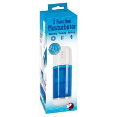   You2Toys - Rechargeable, rotating, vibrating masturbator (blue and white)
