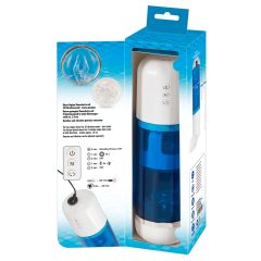   You2Toys - Rechargeable, rotating, vibrating masturbator (blue and white)