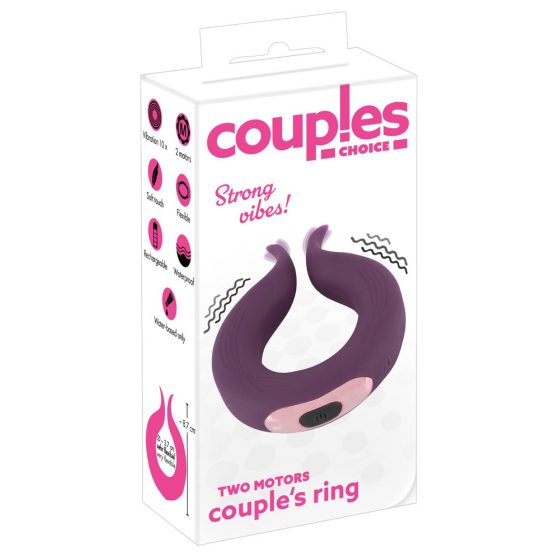 Couples Choice - battery-operated, twin-motor penis ring (purple)