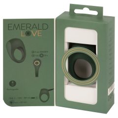   Emerald Love - rechargeable, waterproof vibrating penis ring (green)