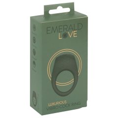   Emerald Love - rechargeable, waterproof vibrating penis ring (green)