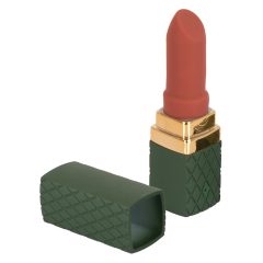   Emerald Love - rechargeable, waterproof lipstick vibrator (green-bordeaux)