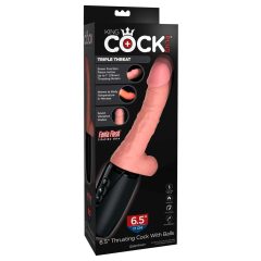 King Cock Plus 6,5 - testicle pusher vibrator - natural
