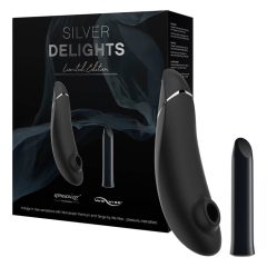   Womanizer Silver Delights - Clitoral vibrator set with airwave (black)