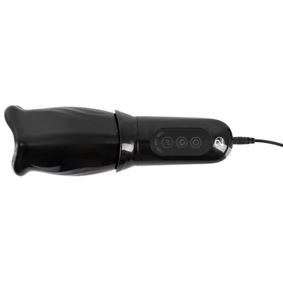 STROKER Rotating - battery-operated, rotating artificial lips masturbator (black)
