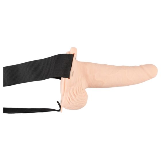 You2Toys Strap-on - cordless, hollow, strap-on vibrator (natural)
