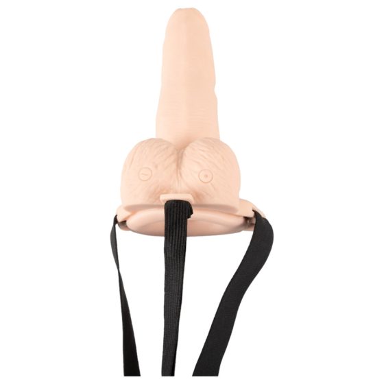 You2Toys Strap-on - cordless, hollow, strap-on vibrator (natural)