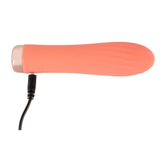 You2Toys - peachy! mini ribbed - cordless stick vibrator (peach)