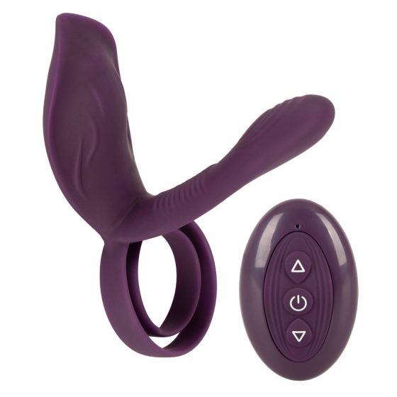 Couples Choice - rechargeable radio controlled penis ring (purple)