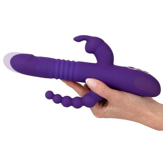 SMILE Triple - rechargeable, triple lever, rotary-pusher vibrator (purple)