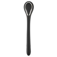   Penis Plug Dilator - rechargeable urethral vibrator (0,6-1,1cm) - black