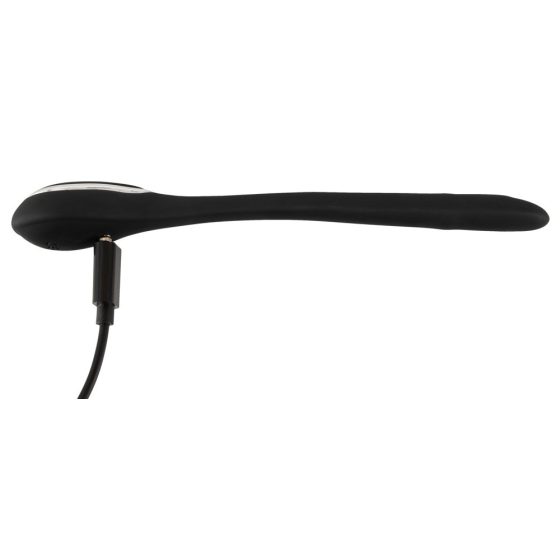 Penis Plug Dilator - rechargeable urethral vibrator (0,6-1,1cm) - black