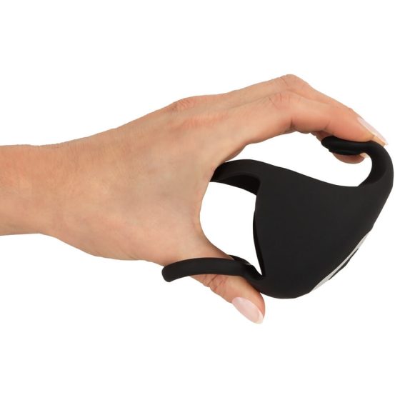 Rebel - rechargeable penis ring with testicle massage (black)