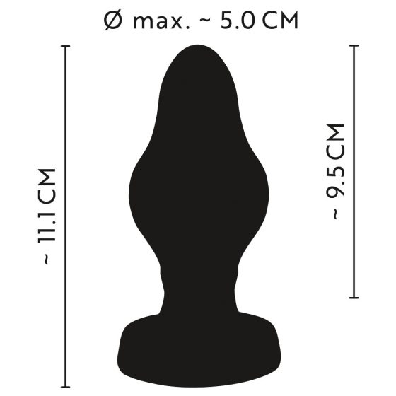 ANOS - super soft, ribbed anal dildo - 5cm (black)