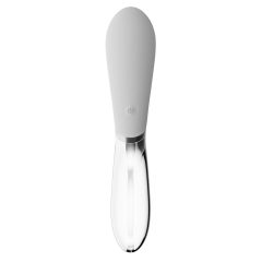   You2Toys Liaison - rechargeable silicone-glass LED curved vibrator (translucent-white)