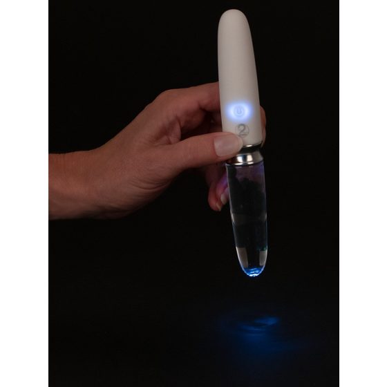 You2toys Liaison - rechargeable, silicone-glass LED rod vibrator (translucent-white)