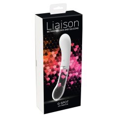  You2toys Liaison - rechargeable, silicone-glass LED G-spot vibrator (translucent-white)