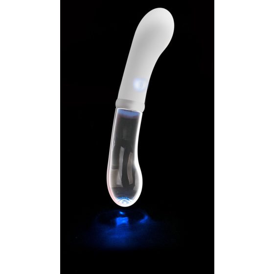 You2toys Liaison - rechargeable, silicone-glass LED G-spot vibrator (translucent-white)