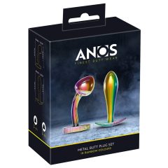ANOS Metal Rainbow - metal anal dildo set (2 pieces)