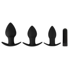   Black Velvet - Rechargeable anal vibrator set - 3 pieces (black)