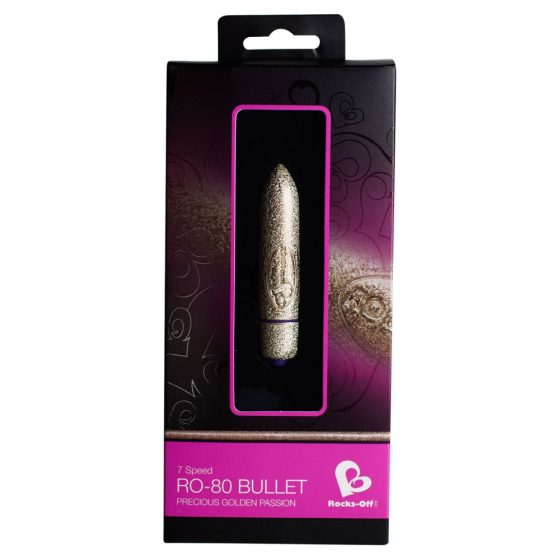 RO-80mm - small lipstick vibrator (7 rhythms) - gold