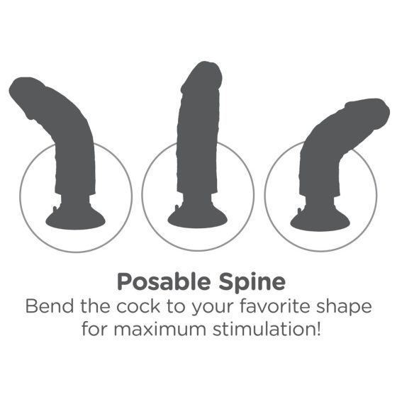 King Cock 10 Flexible Testicle Vibrator (25 cm) - natural