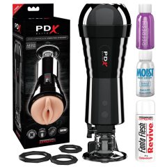   PDX Elite Cock Compressor - suction, vibrating pussy masturbator (black)