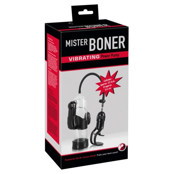 Mister Boner Vibrating - vibrating penis pump (translucent-black)