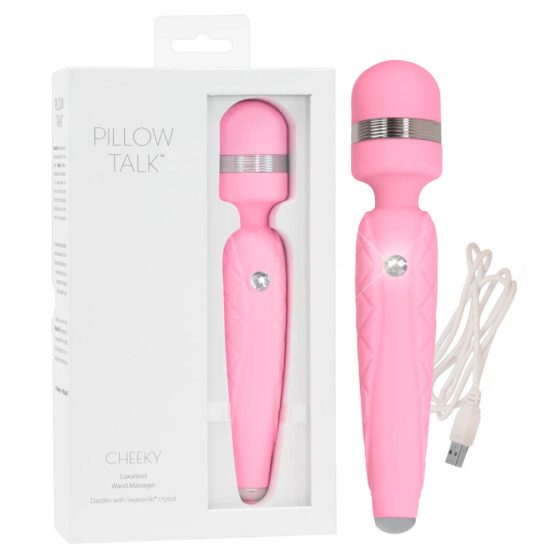 Pillow Talk Cheeky Wand - rechargeable massaging vibrator (pink)