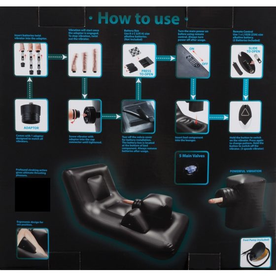 Dark Magic - Battery powered sex machine with bed (black)