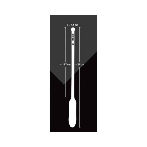 You2Toys - DILATOR - long silicone urethra vibrator - black (8-11mm)