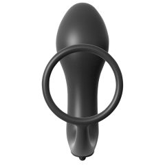   analfantasy ass-gasm vibrator - anal finger vibrator with penis ring (black)
