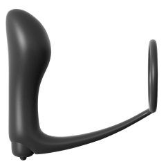   analfantasy ass-gasm vibrator - anal finger vibrator with penis ring (black)
