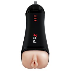   PDX Elite Super Stroker - moaning, vibrating fake pussy (natural black)
