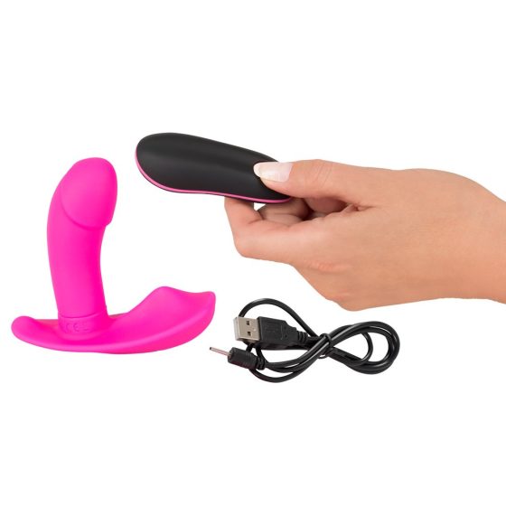 SMILE Panty - rechargeable, radio-controlled attachable vibrator (pink)
