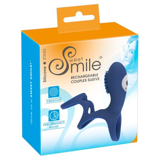 SMILE Couple - rechargeable vibrating penis cuff (blue)
