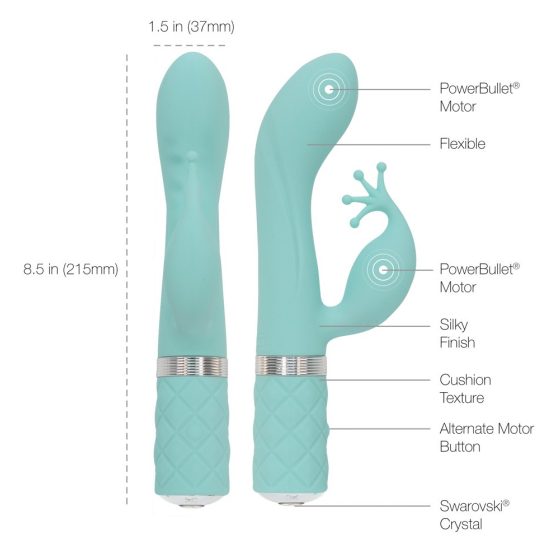 Pillow Talk Kinky - rechargeable, two moroto G-spot vibrator (turquoise)