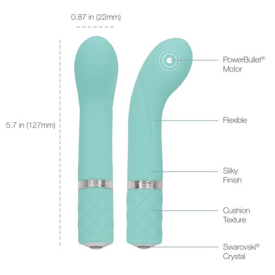 Pillow Talk Racy - rechargeable, narrow G-spot vibrator (turquoise)