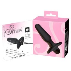   SMILE Butt Plug - rechargeable silicone anal vibrator (black)