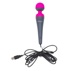   PalmPower Wand - USB large massager vibrator with powerbank (pink-grey)